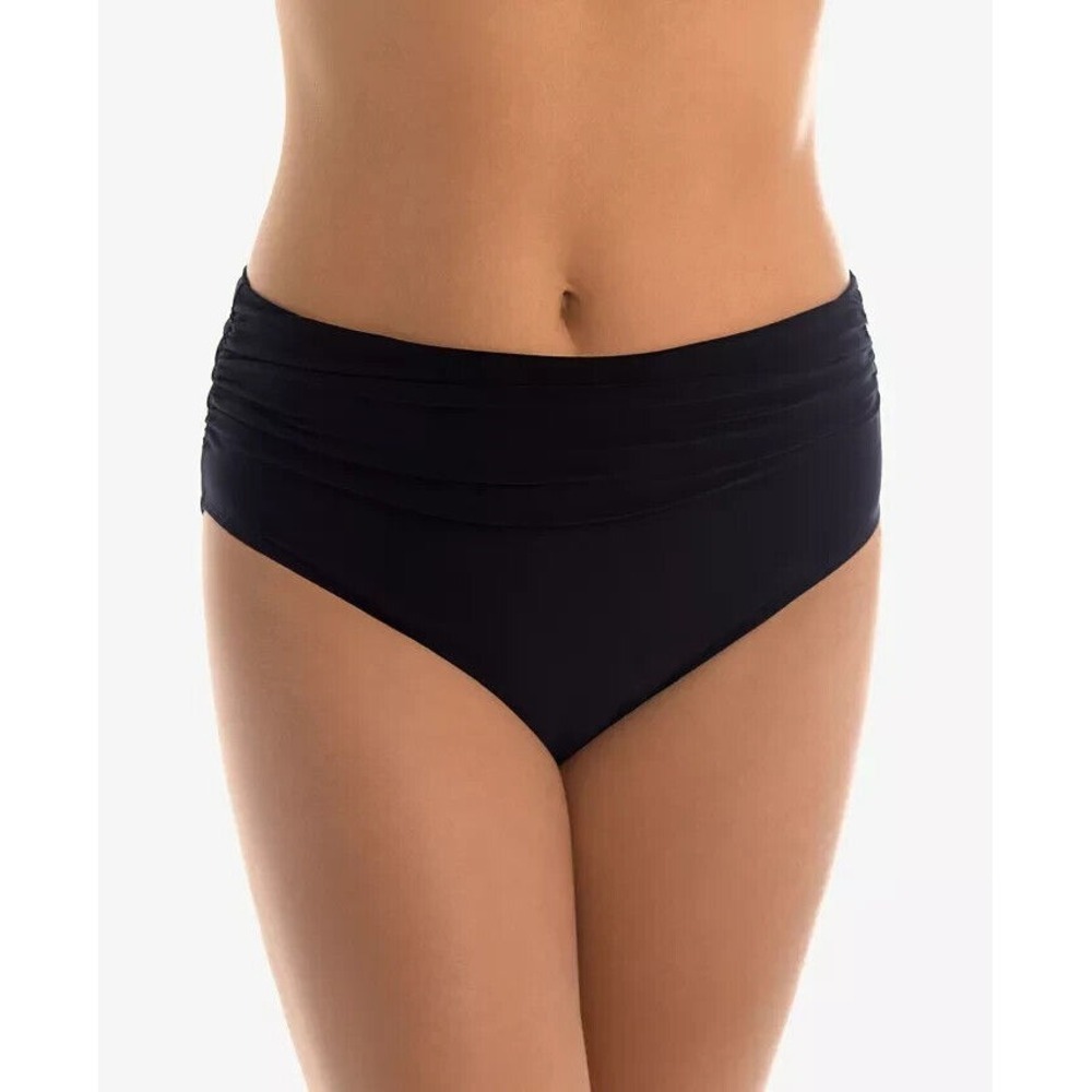 Magicsuit Women's Black Solid Shirred‎ Bikini Bottom Swimwear Size 12 NEW